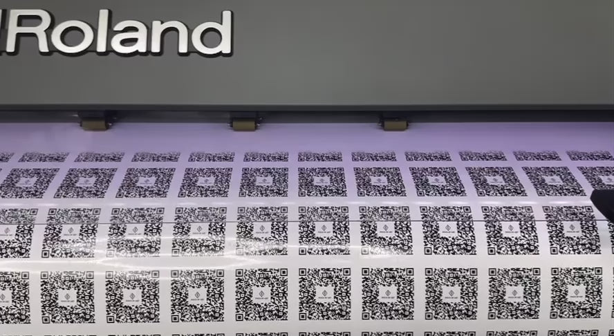 Close-up video of custom QR code stickers, illustrating their unique designs and scannable features