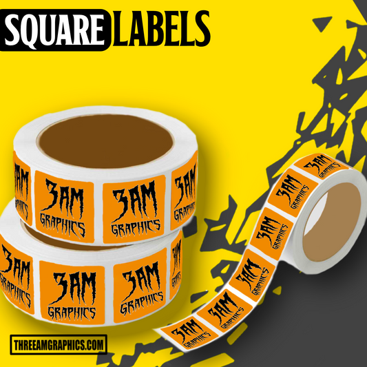 SQUARE LABELS ON A ROLL